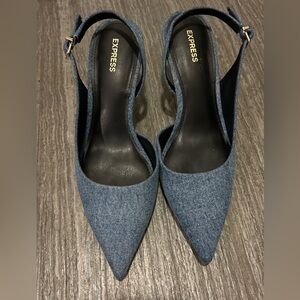 Express denim kitten heel - size 7.5